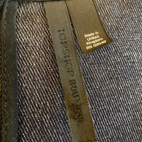 Topshop Metallic Silver Blouse, Corpcore, Sparkle & Shine, Fun, Size 4 - Picture 8 of 9